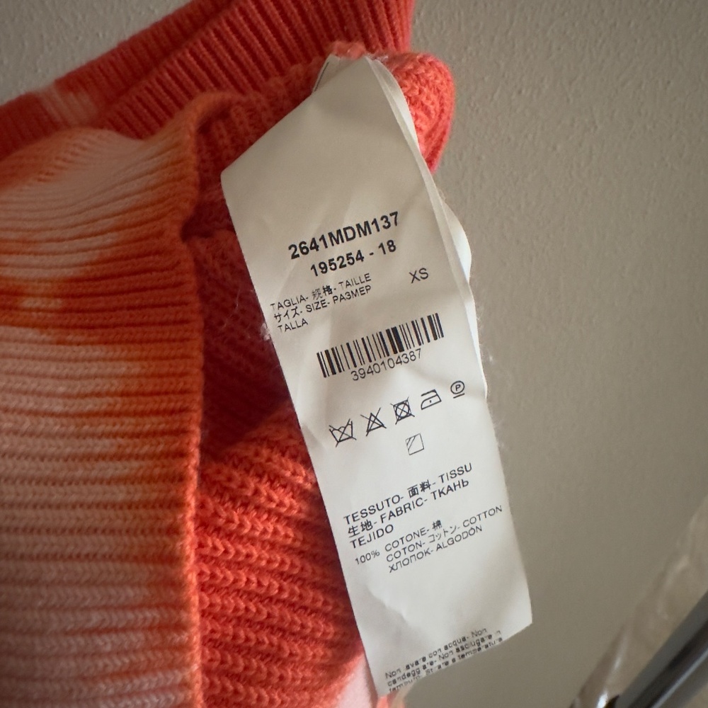 MSGM Orange Knit Off The Shoulder Tie Dye Sweater - Misses XS - Picture 5 of 5